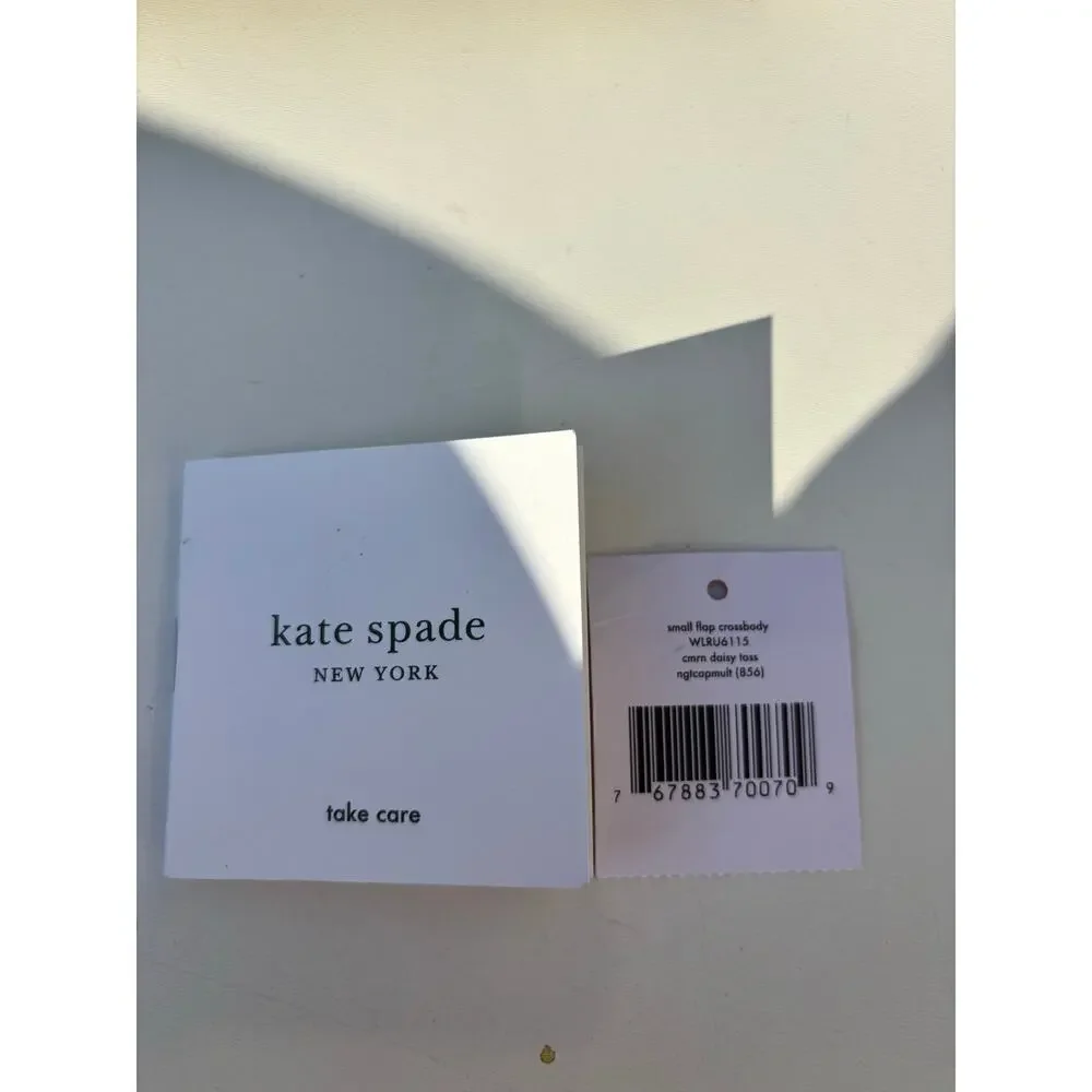 Kate Spade Small Flap Crossbody Navy Safiano Leather Daisy Toss